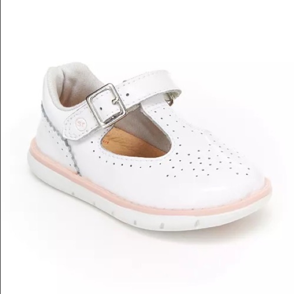 Stride Rite Nell Toddler Girl’s White Patent Mary Jane Shoes (8 Toddler)
